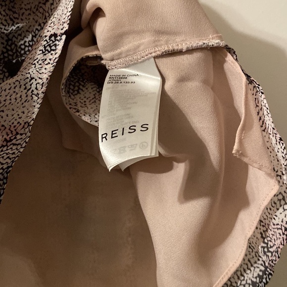 REISS Jonah Abstract Print Tie Waist Skirt In Pink Print - Picture 4 of 6